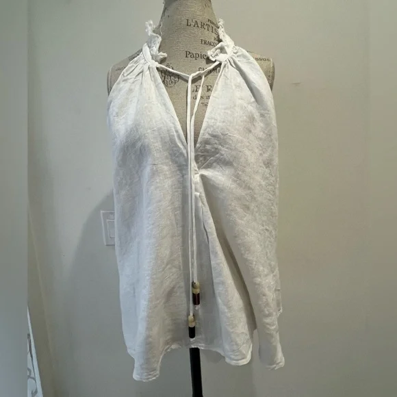 Zara Frayed Linen Top - Picture 5 of 9